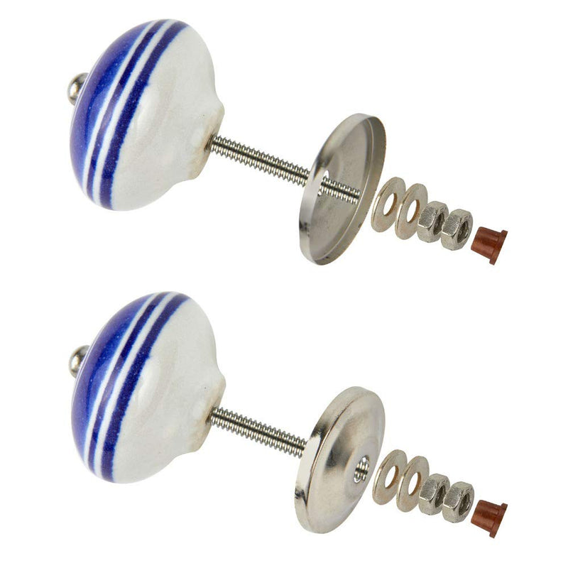 Set of 12 Handmade Ceramic Knobs | 3 Colour Design Ceramic Cabinet Knobs | Drawer Pulls for Home, Kitchen, Bathroom or Office | Drawer Knobs Comes with Wrench, Screw Cap & Extra Screws (Grey) Gray