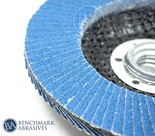Benchmark Abrasives 4.5" x 5/8"-11 Zirconia Type 29 Flap Discs, 120 Grit