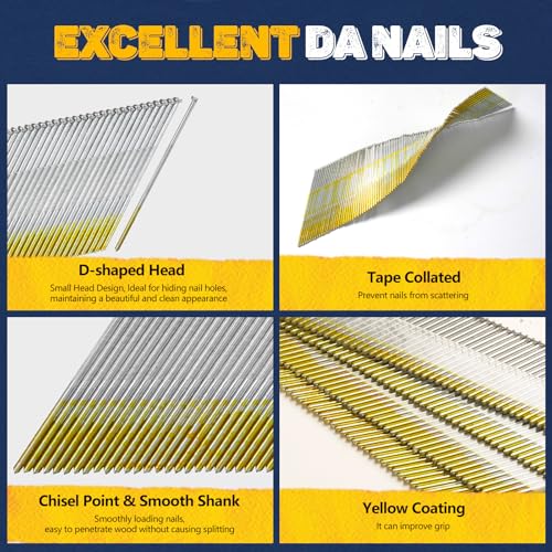 15DA 304 Stainless Steel 34° Angled Finish Nails 1200 Count 2-1/2" 2-1/2" 1200