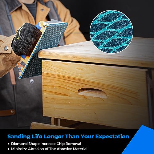 toolant Diamond Shape 80 Grit Sandpaper Roll, 2-3/4" Wide 10 Yard Longboard Self Adhesive PSA Stickyback Sand Paper for Woodworking, Metal, Plastic, Automotive, Sanding Blocks (Pack of 2) 80 Grit (Pack of 2)