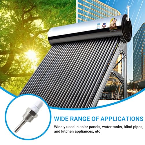1 Piece Immersion Sleeve 1/2 V2A Stainless Steel Temperature Sensor Stainless Steel Immersion Sleeve 8 x 50 mm for Temperature Sensor in Heating Systems and Solar Systems