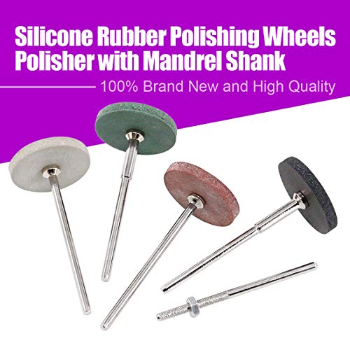 Swpeet 118Pcs Buffing Wheel Assortment Kit, Including 60 1" Gap Polishing Pad 40 Silicone Rubber Polishing Wheels 18 Shanks, Rotary Tools for Cleaning Finishing Deburring