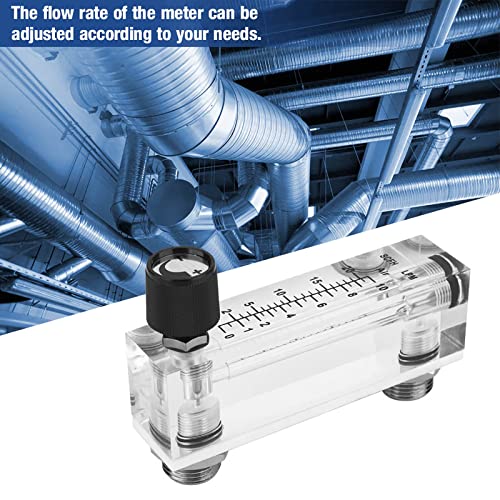 1~10LPM 1/4" M18*1.5 Panel Type Flowmeter, LZM-6T Acrylic Gas Meter with Black Adjustable Knob, 4% Accuracy Level