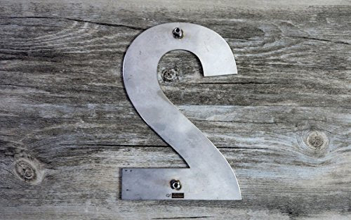 QT Modern House Number - 6 Inch - Brushed Stainless Steel (Number 2 Two), Floating Appearance, Easy to install and made of solid 304 Number - 2