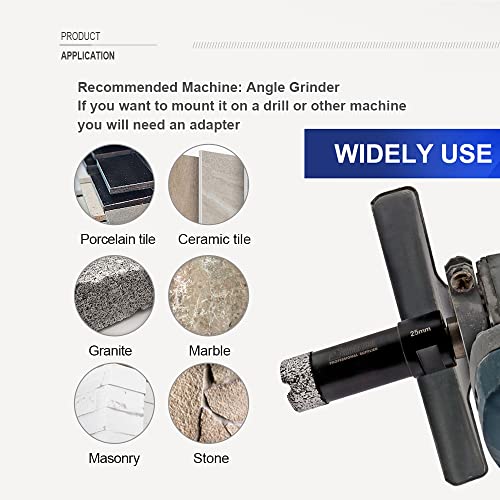 SHDIATOOL Tile Diamond Core Hole Saw,1-1/2-inch Drill Bits Plus Hexagon Adapter for Porcelain Ceramic Marble