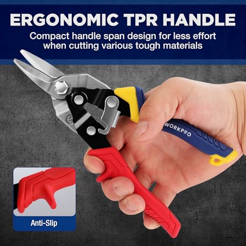 3 Piece Aviation Tin Snips Set, Metal Cutter Shear (Left, Right & Straight) Straight/Left/Right