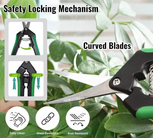 LDK 12 Pack Curved Blades Gardening Hand Pruner Pruning Snip
