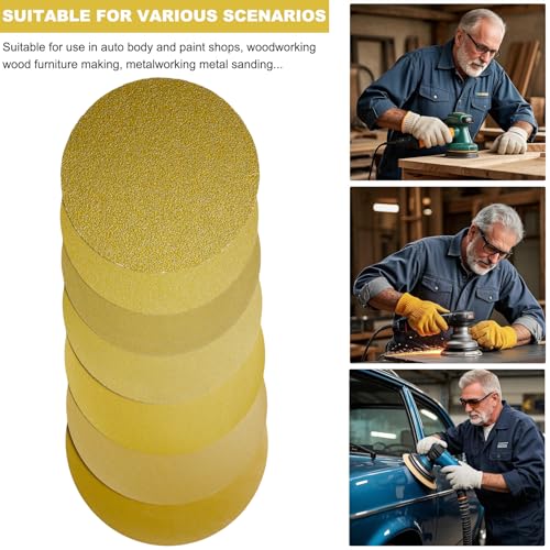100 PCS 5 Inch PSA Sanding Discs -40, 80, 120, 180, 220, 320, 400, 600 Grit- 5" Self Adhesive Stickyback Sandpaper Discs for DA Sander, Sand Automotive Car Paint, Woodworking Wood, Metal