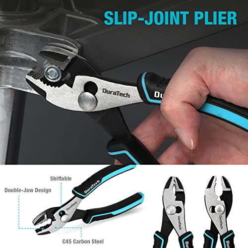 DURATECH 5-Piece Pliers Set, Cr-Ni Pliers Tool with Storage Rolling Pouch