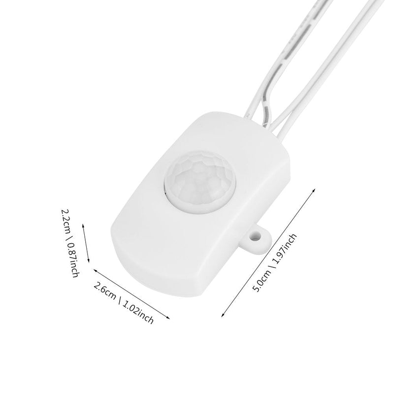 DC 5V-24, 2A Motion Activated Sensor Switch, PIR Motion Sensor Switch, DIY LED Lighting with USB Interface, Intelligent Detection (White) White