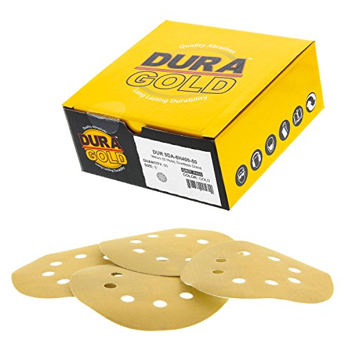 Dura-Gold 400 Grit 5" Sandpaper Discs, 8 Hole Pattern & Soft Density Interface Pads