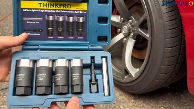 Locking Lug Nut Removal Tool 6 Pieces Deep Lug Nut Extractor Set