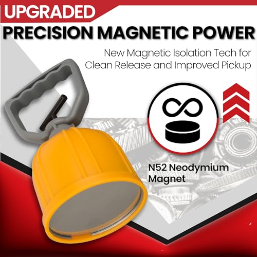 ULIBERMAGNET Magnetic Bulk Parts, Quick Release Magnetic Transfer Pickup Tool Manual Lifter, Material Handling Magnet,Pickup Magnetic Sweeper for Small Metal Object,Nails,Nut,Screw, Tacks,Metal Scraps Magnetic Bulk Parts Pickup Tool
