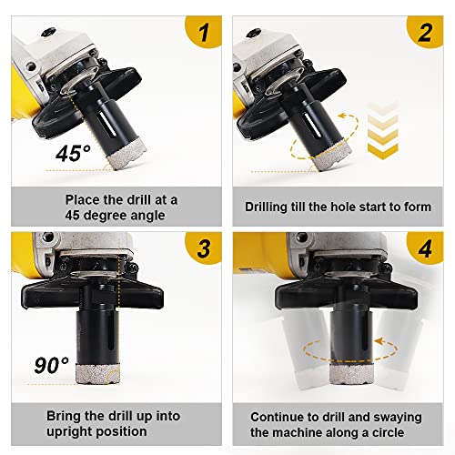 SHDIATOOL Tile Diamond Core Hole Saw,1-1/2-inch Drill Bits Plus Hexagon Adapter for Porcelain Ceramic Marble