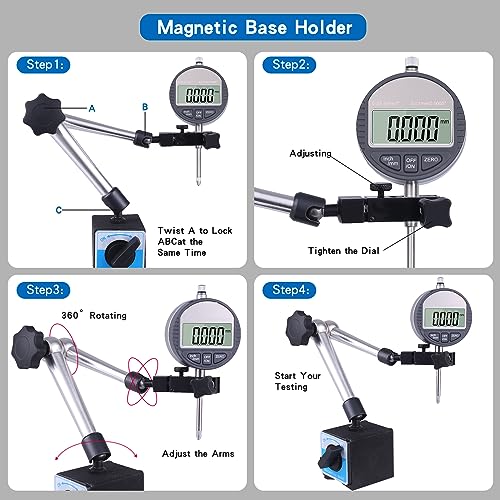Qnkaa Magnetic Base Stand for Digital Dial Indicator