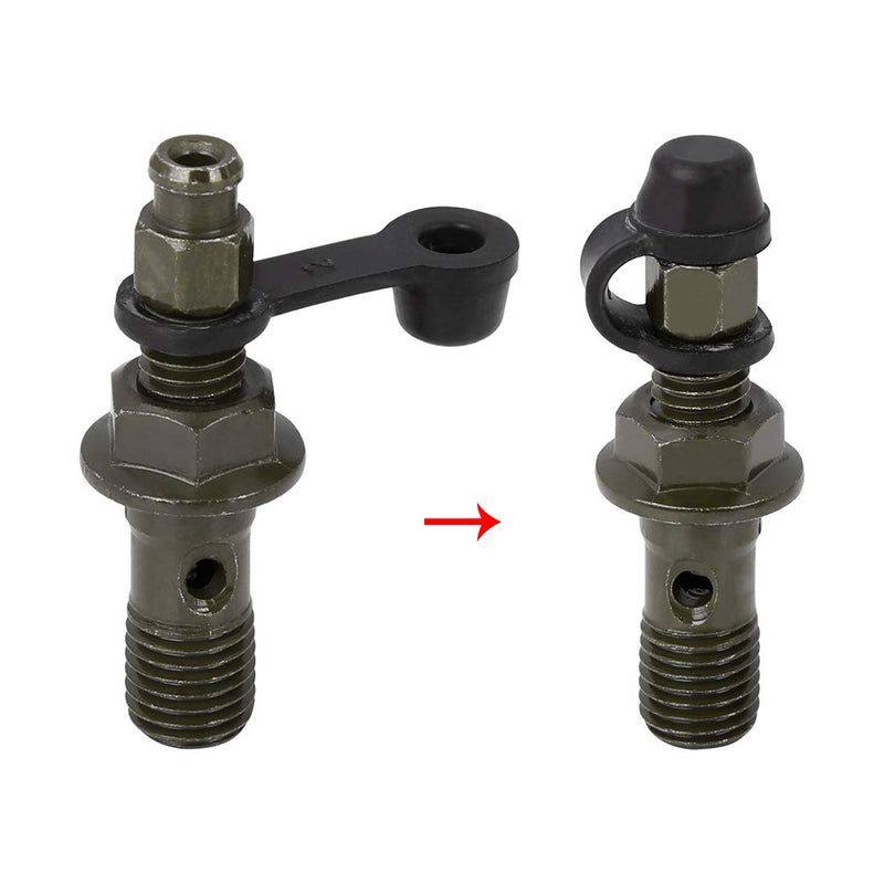 F FIERCE CYCLE M10x1.25mm Banjo Bolt Bleeder Screw Fuel Line Adapter Fitting Set for Motorcycle Brake Master Cylinder