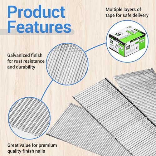 meite NP45 Pneumatic Nail Remover with 1-3/4 Inch 16 Gauge Finish Nails, Professional Heavy Duty Air Punch Nailer Denailer Gun and Galvanized Straight Finishing Nails, 2,500PCS