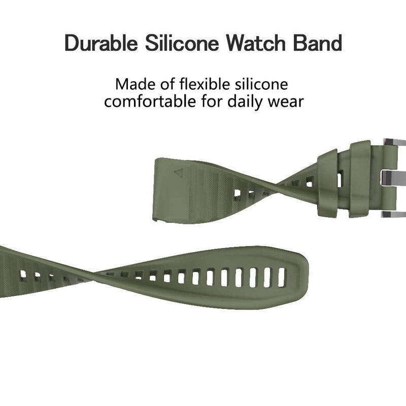 SABAKE Watch Band for Garmin Fenix 6X/6X Pro, Quick Fit 26mm Wristbands,Compatible with Fenix 6X/6X Pro Fenix 5X/5X Plus Fenix 3/3 HR Army Green