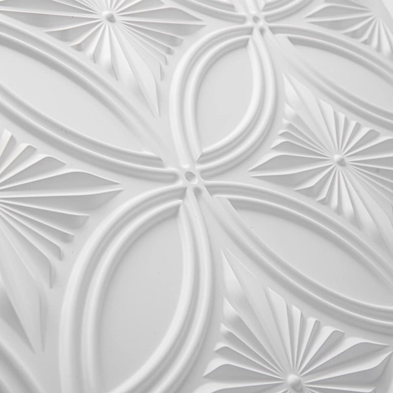Art3d Decorative PVC Drop Ceiling Tile 2ft x 2ft in White,Glue up Ceiling Panel 24 x 24in.12pcs 24*24