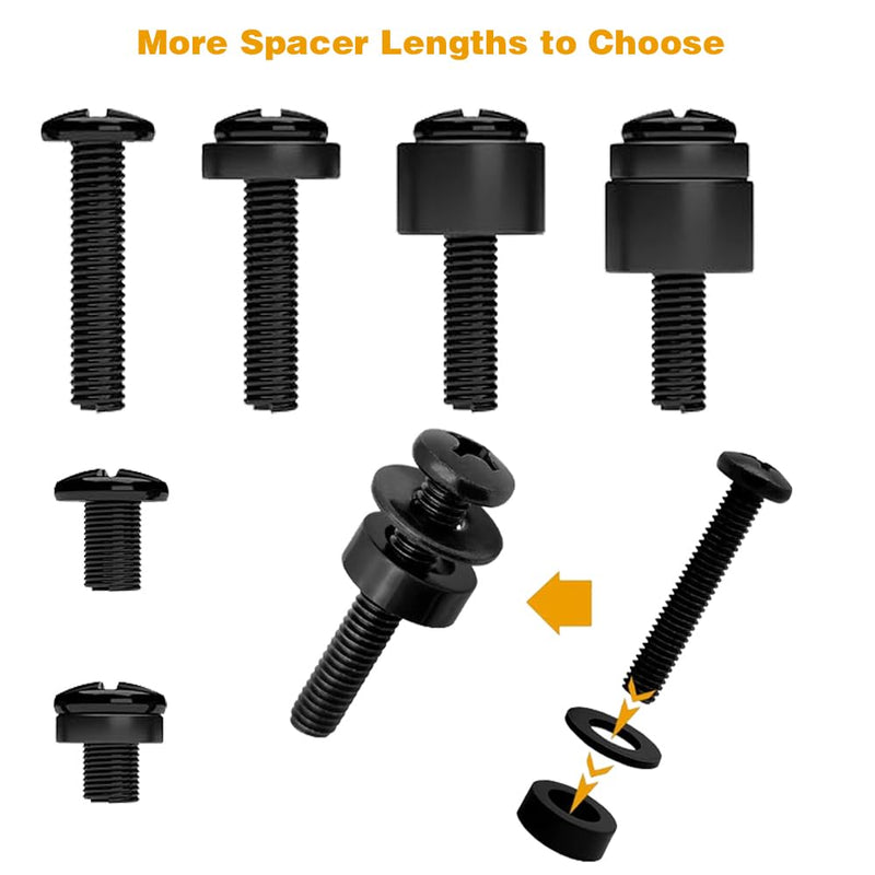 Universal TV Mounting Hardware Kit | M4/M5/M6/M8 Screws & Spacers | VESA-Compatible for TVs & Monitors Up to 80" | Organized & Labeled for Quick Installation