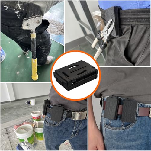 MUTUACTOR Magnetic Tool Belt Clip Heav Duty, 3PCS Quickly Access Super Strong Tool Belt Tool Holster,Anti-Slip Rubber Coated Magnetic Belt Clip for Organizing Screwdrivers Hammers Wrenchs