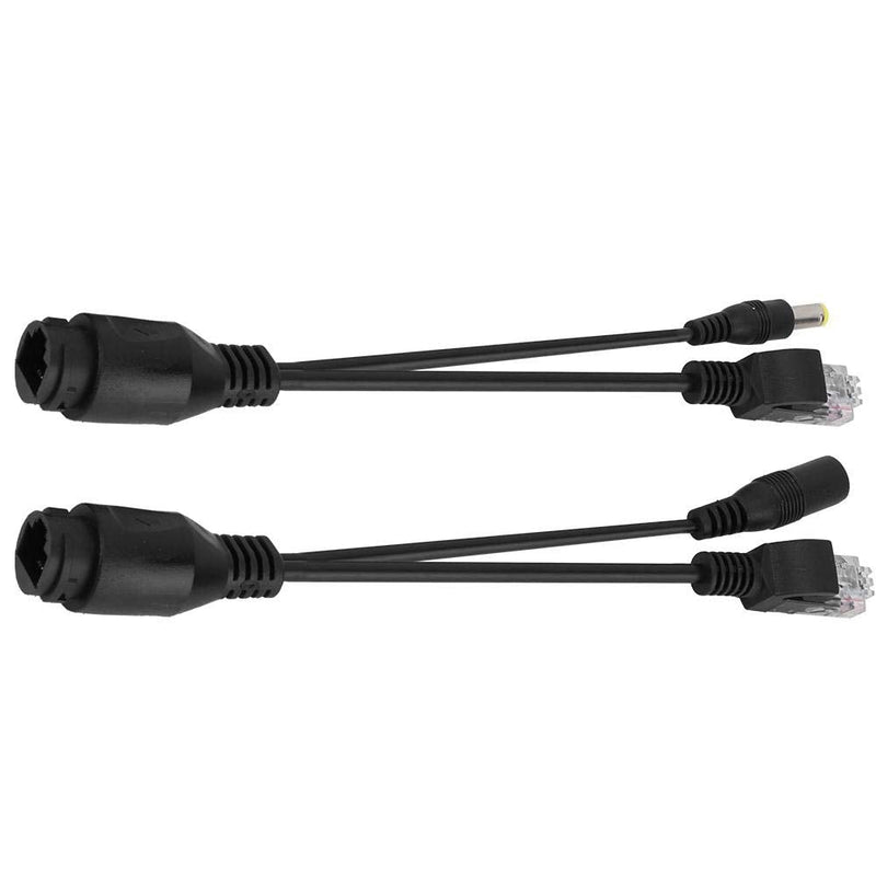 12V PoE Adapter, Power Over Ethernet Passive POE Adapter Cable Splitter Injector for Surveillance Camera(Black)