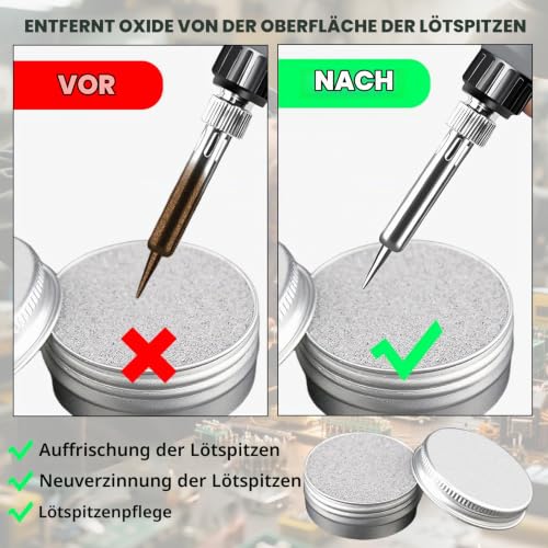 Soldering Tip Cleaner, Soldering Tips Reactivator, Soldering Iron Cleaner, Oxidised Soldering Accessories, Removable Oxide Layer, for Reactivating Oxidised Soldering Tips (Net Weight: 30 g Tub)