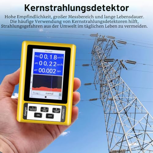 Geiger Counter, Radioactivity Nuclear Radiation Detector, Handheld Nuclear Radiation Detector, Electromagnetic Radiation Detector, Fully Functional Tester for Home, Office, Outdoor