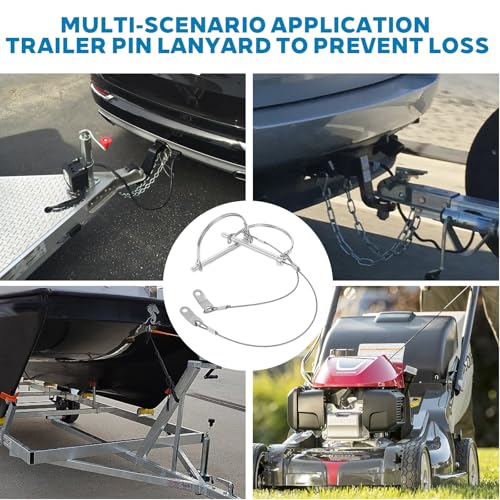 30 Pcs Trailer Coupler Pin Set with Anti-Loss Cables, 2-3/4" x 1/4" (L x W) Zinc-Plated Iron Locking Pins for Hitch in Square & D-Ring Shapes, Heavy Duty Hardware Pins for Towing & Farm
