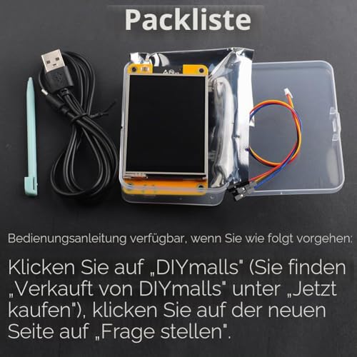 DIYmalls 2.8 Inch ESP32 Display ESP32-2432S028R Resistive Touch Screen 240 x 320 TFT LCD Module ESP-32 Development Board for Arduino IDE 2.8"