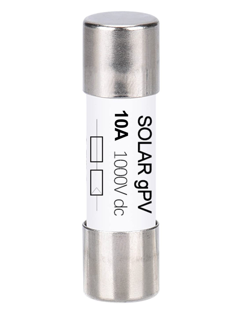PV fuse 10a DC 1000V 10x38 20kA fuses high voltage fuse tube fast micro fuse for solar photovoltaic applications photovoltaic (10 pack) 10A Fuse*10
