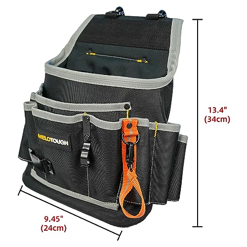 MELOTOUGH Small Tool Pouch with Belt Clip,Small Tool Holder Pouch, Min Work Organizer Tool Holster, Professional Tool Pouch Shoulder Tool Carrier with Multiple Pockets, Tool Organizer