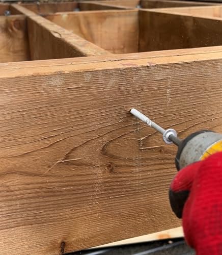 50 pc #5/16 inch by 6 inch Silver Structural Wood Screws, Heavy Duty Construction Screws, Alternative to lag Screws, Exterior Grade, 2" T30 bits Included, #5/16" x 6" #5/16 x 6" 50