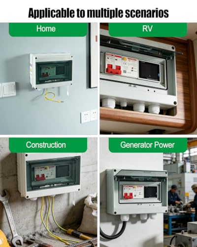 Power Meter & Breaker Box with GFCI, 110V 63A Electricity Usage Monitor