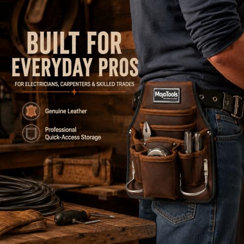 Genuine Leather Tool Belt Work Belt with Dual Steel Hammer Loops, Heavy-Duty Quick-Release Steel Buckle, Full-Grain Cowhide Suede Belt for Framers, Electricians & Plumbers (Brown) Brown