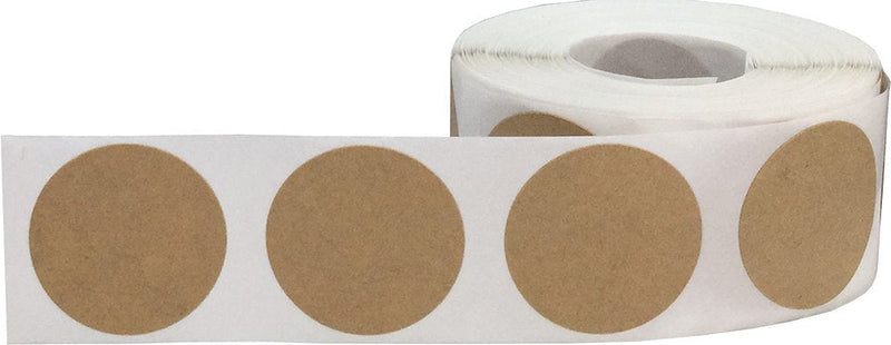 Brown Natural Kraft Color Coding Labels for Organizing Inventory 1 1/4 Inch Round Circle Dots 500 Total Adhesive Stickers On A Roll Natrual Kraft