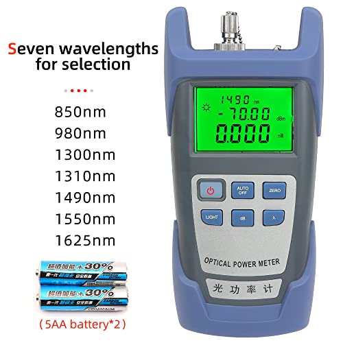 FTTH Fiber Optic Cold Connection Assembly Termination Tools Kit Bag with Visual Fault Locator Fiber Cleaver SC FC Connector Optical Power Meter Finder Cable Tester Stripper Tool Dust Free Paper B5