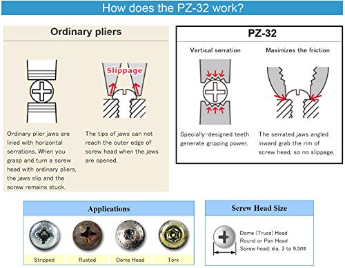 ENGINEER PZ-32 Screw Removal Pliers & BPT-PCH Tool Pouch Bundle (Made in Japan)