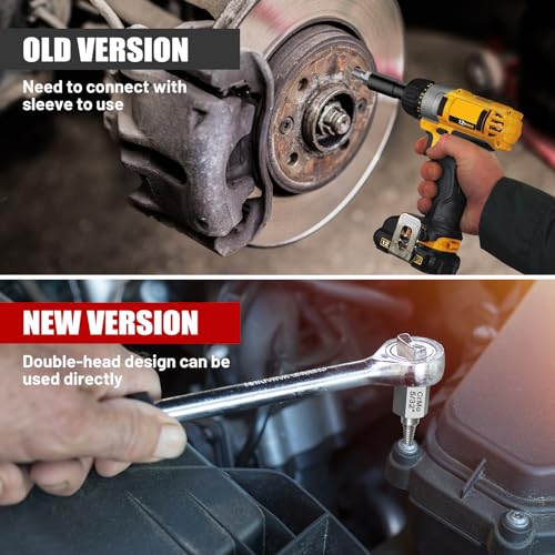 15 Pieces Screw Extractor Set, Easy Out Bolt Extractor Kit, 3/8" Inch Drive Hex Head Multi-Spline Bolt Remover Kit Tool for Removing Stripped, Broken Rusted Bolts Screws 15PCS