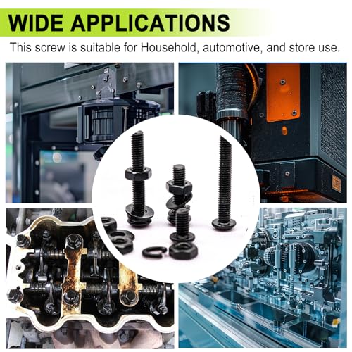 mxuteuk 720PCS M3 Screws Assortment Kit,6/8/10/12/16/20mm M3 Metric Screw,10.9 Grade Alloy Steel Metric Hex Button Head Cap Screws Nuts and Flat Washers for 3D Printing