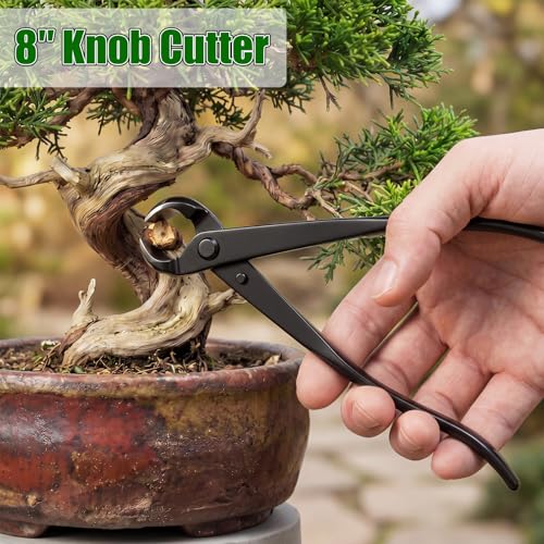 7-piece Bonsai Pruning Tool with Bag, Includes Knob, Concave, Root Cutter, Leaf Bud Scissors, Wire Cutter, Pliers and Tool Bag for Gardening, Horticulture Pruning and Care