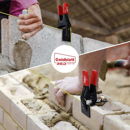 Goldblatt RED 1 Pair XL JAG Clamp, Mason Line Clamps for Bricklaying