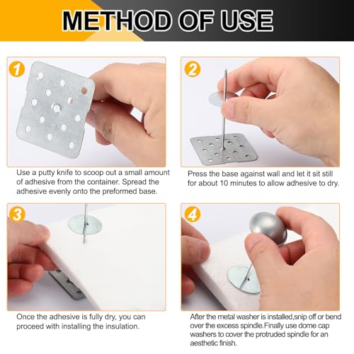 PATIKIL Perforated Insulation Pins 2" 100 Pcs for Wall Ceiling Foam Board 3.9" 300