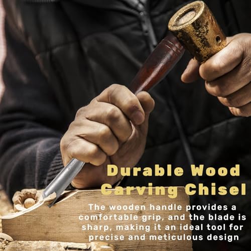 Covzoe 12 Pieces Wood Chisel Set, Woodworking Carving Tools with Wooden Box