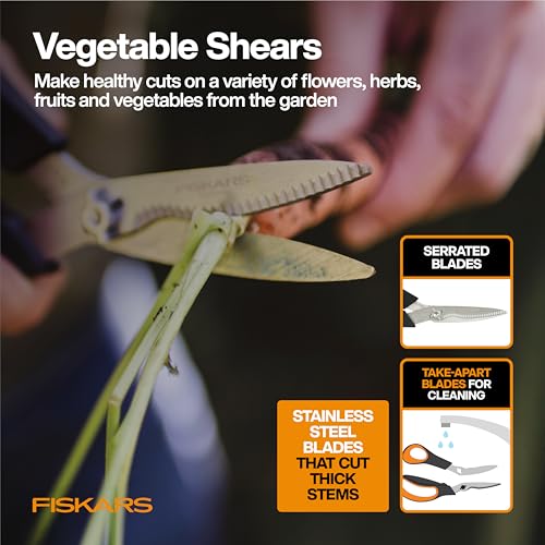 Fiskars 6-Piece Vegetable Gardening Essentials Tool Set w/Garden Shears