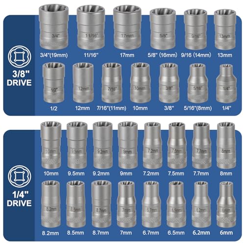 GIREORAN Upgrade Bolt Extractor Kit, Stripped Bolt Extractor Socket Set