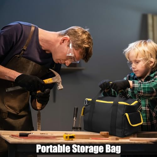 Tool Bag for DEWALT 20V MAX 6-1/2-Inch Circular Saw DCS391B/ DCS565B with Multi-Pocket for Batteries/Masks/Circular Saw Blades, Universal Tool Bag for 6-1/2-Inch Circular Saw (Black & Yellow) Black & Yellow