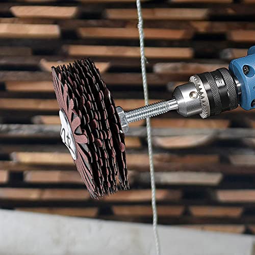 7-Pack Abrasive Cloth Flap Wheel - 1/4 Inch Shank for Woodworking Root Carving Furniture Polishing,Mop Sander Sanding80, 120, 150, 180, 240, 320, 400 Grit,Sanding Mops Woodworking 7pcs