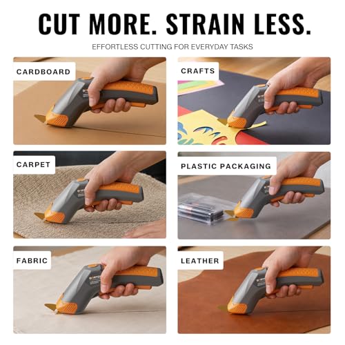 GARTOL 4V Cordless Electric Box Cutter for Cardboard, Fabric, and Leather
