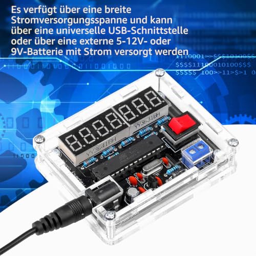 Frequency Meter Test Tool 0.45Hz-10MHz Digital Frequency Meter, Automatic Range Conversion Frequency Counter VR Frequency with Shell Cymometer DIY Kit
